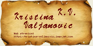 Kristina Valjanović vizit kartica